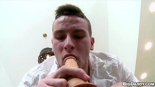 Pauls Eyes Light Up Watching Twinks Dildo Ride Before Devouring Tight Hole – GayPornHub