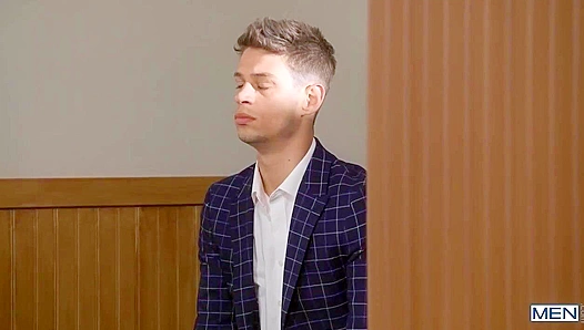 Jacksons Ass Devoured in Courtroom Threesome: Michael DelRay, Trevor Laster Take Him