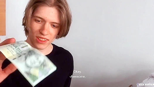 Czech Twink Enjoys Facial Glory: Creamy Load Splashes Across His Pretty Face After
