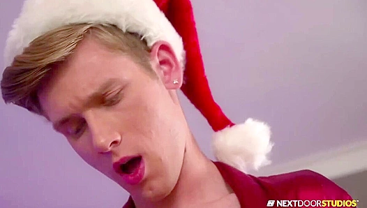 Mistletoe Makeout Session Turns Steamy as Hot Neighbors Julian, Avery, and Jones Get