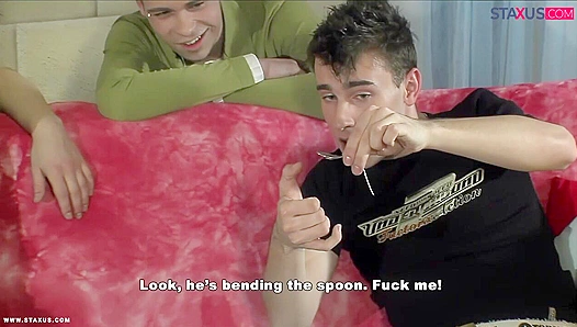 Steamy Threesome: Twink Trio Left Sated and Glazed After Intense Group Sex – GayXXX