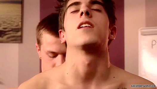 After Hours Office Threesome: Marco, Billy Leos Raw, Desperate Fuck Amidst Papers