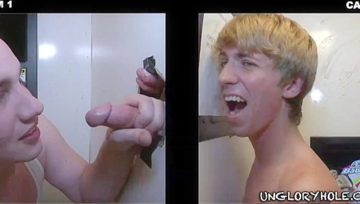 Steamy Glory Hole BJ Frenzy: Tony Chris Go Wild - GayPornHub 18+