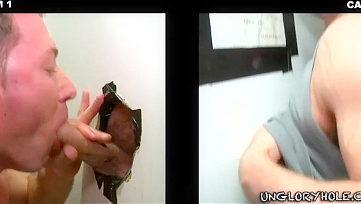 Brett Nick Unleash Their Hunger at the Glory Hole - Slobbering Gay Blowjobs 18+