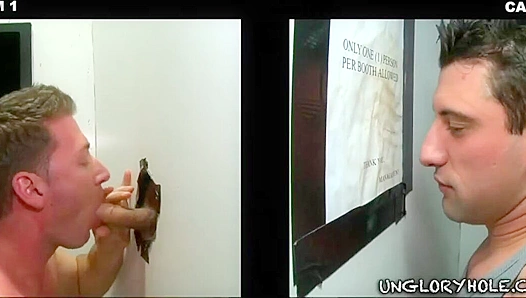 Brett Nick Unleash Their Hunger at the Glory Hole - Slobbering Gay Blowjobs 18+