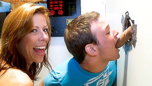 Straight Buddies Glory Hole Debut: Seans Hung Dick Teases Rickys Virgin Hole