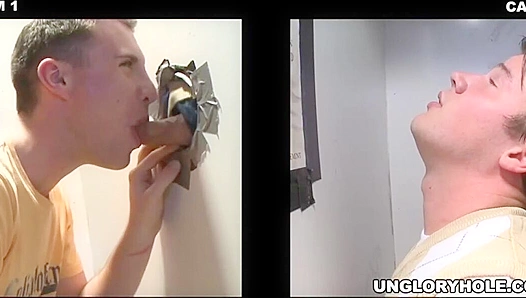 Steamy Gloryhole Encounter: Hot Hung Studs Trace Seth Engage in Lewd Oral Thrills