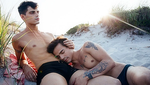 Rough Beach Sex in Broad Daylight: Levi Karter Gets Railed Under Sunny Skies by Hung Cock