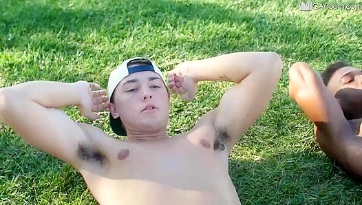 Adrian Harts Intense Shower Desire: Devouring Masyn Thornes Massive, Dripping Dick