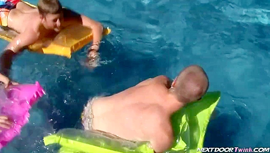 Poolside Temptation: Ryan Andrews Lures Neighbors Youthful Cutie into Sultry Cock-Sucking