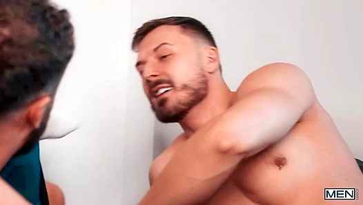 Steamy Threesome: Maliks Intense Encounter with Two Brawny, Sexually Charged Hotties