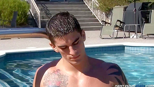Poolside Temptation: Tyler Torros Thirsty Solo Stroke Session