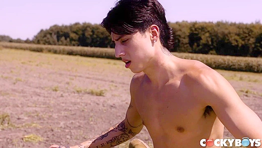 Sweaty Outdoor Threesome: Angel, Elias Daniels Intense Gay Fuck Fest