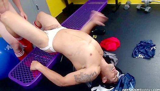 Sweat Drenched Muscles: Jimmy Clays Steamy Post-Game Makeout Session With Bradley Hudson