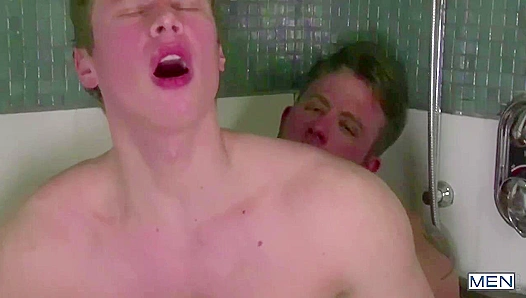 Rough DP Rampage: Bottoms Aaron Jake Take Massive Cocks Raw