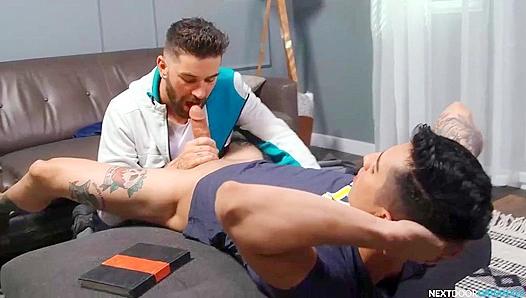 Tattooed Hunk Showdown: Chris Kians Steamy Campus Threeway Rampage