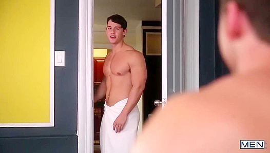 First-Time Threesome Thrills: Straight Connor Maguire Turns Gay with Tobias Blaze
