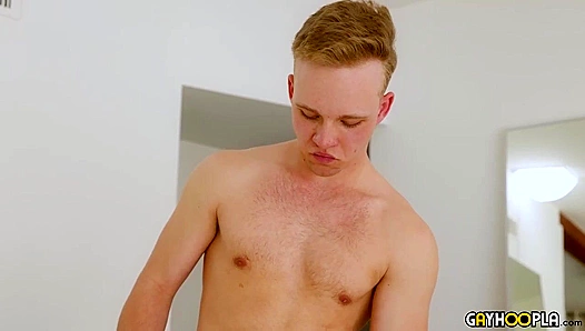 Stroking His Throbbing Member: Ryan Enjoys Intense Solo Worship of Handsome Reflection –