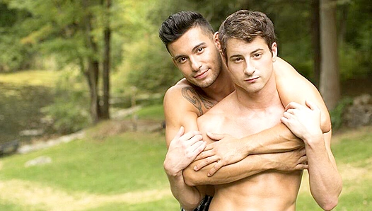 Ricky Roman Takes Double Dicks Outdoors - Hung Studs Pound His Tight Hole on CockyBoys