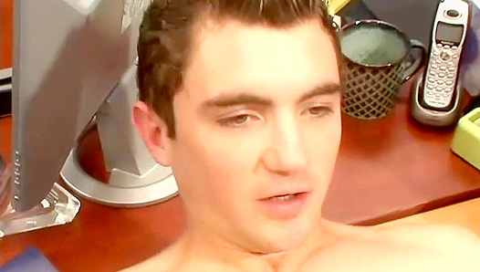Hot Office Encounter: Young, Hung Barrett Long Wreck TJs Desk in Steamy Workplace Threeway