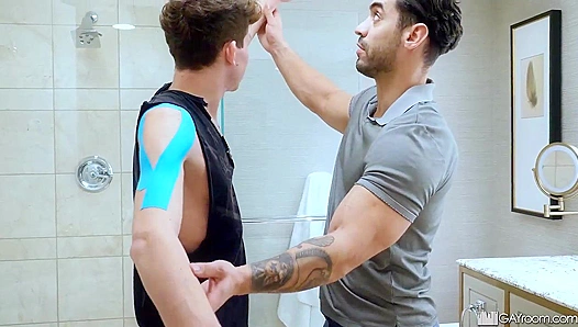Steamy Stepfather Seduction: Arad WinWin Wrangles Young Lover Grey G in the Shower