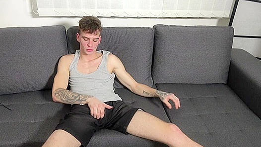 Flavios Pleasure Builds as Hands Fly Over Sensitive Cock, Moaning Raunchy to Release –