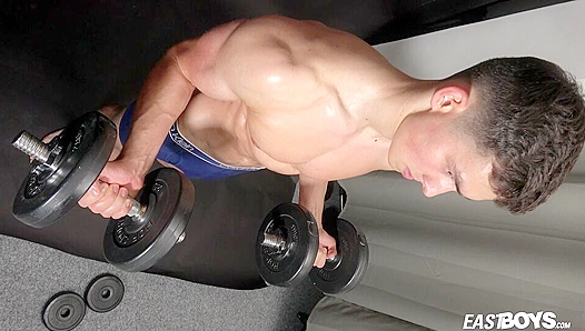 Tempting Muscles Glisten: Emilions Ripped Body Shines Under Oil – EastBoys