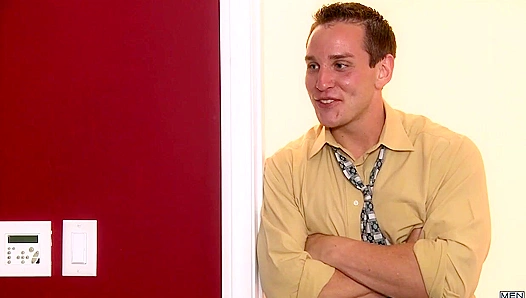 Steamy Office Affair: Dylans Raw Rear Romp Behind Red Curtains – GayOfficeHeat