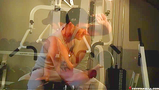 Sweaty Muscle God Tempts in Drenched Home Gym Workout - GayWorkouts 18+