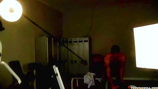 Sweaty Muscle God Tempts in Drenched Home Gym Workout - GayWorkouts 18+