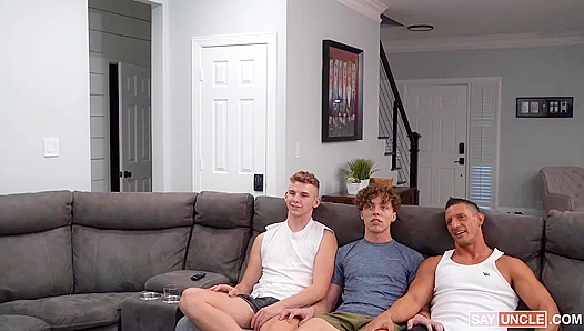 Stepdads Hung Thirst Claims Stepsons Aching Hardness on the Sofa – Forbidden Desires