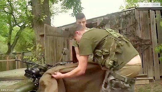 Jaro Stone and Charlie Keller Engage in Rugged Anal Battle on Sweat-Drenched Battlefield