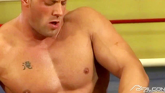Erik Rhodes Gets Pounded Raunchily by Nathans Crew in Sweaty, Musky Ringside Fuck Fest