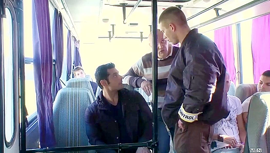 Budapest Bustling Bus Bang: Marcus Riles Gordons Hole Deep as Stops Roll By at GayPornX