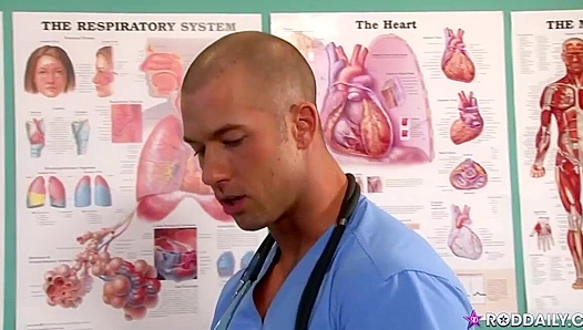 Rod Daily Conquers Drs Virgin Tunnel with Huge Cock - Cody Allen Swallows it All