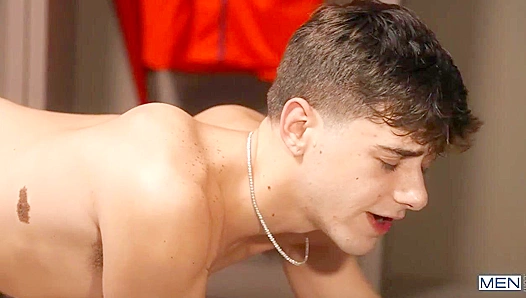 Joey Mills Swallows Coachs Huge Cock Deep — Johnny Donovan Bottoms for Raw Anal Thrills