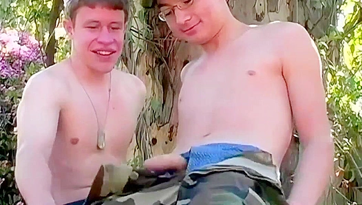 Soldiers Rugged Raw Outdoorsman Orgy - GayPornX 18+