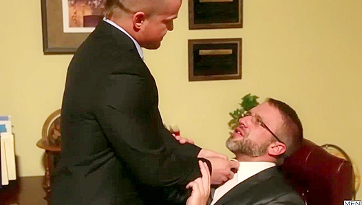 Boss Dirk Caber Claims Liams Tight Office Hole in Lewd, Sweaty Anal Threesome – GayPornX