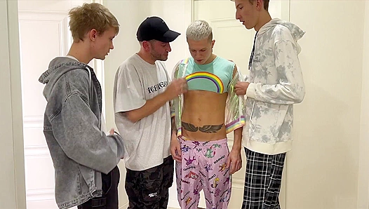 Rave Night Rager: Inhibited Bros Engage in a Wild, High-Energy Gay Gangbang Extravaganza