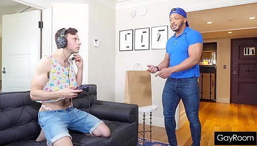 Steamy Delivery Encounter: Gamer Twink Submits to Hung Studs Thirst