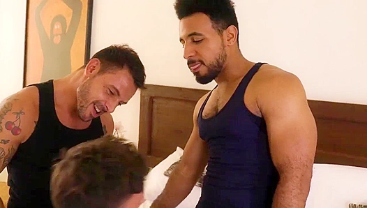 Horny Horses Claim Gifted Muscles Tight Hole: Dual Dicks Filling Him Deep