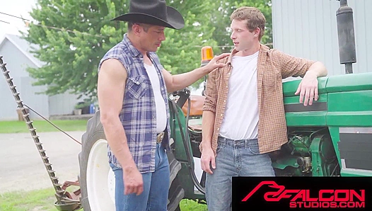 Steamy Latin Lover Pleases Beefy Farmer Boy After Repairing Machinery - Falcon Studios 18+