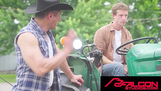 Steamy Latin Lover Pleases Beefy Farmer Boy After Repairing Machinery - Falcon Studios 18+