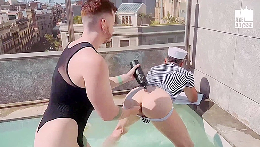 Fisting in the Great Outdoors: Axel Abysse Enjoys Max Wildes Huge Load Under the Blazing
