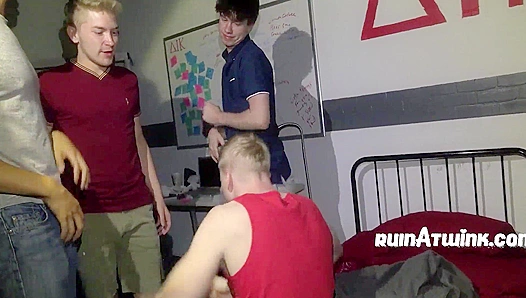 Frat Brothers Dominate Nerdy Submissives: Humbling Anal - 18+