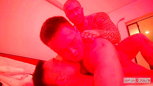 Steamy DP Threesome: Damian Dragons Hungry Hole Gets Stuffed by Two Massive Cocks –