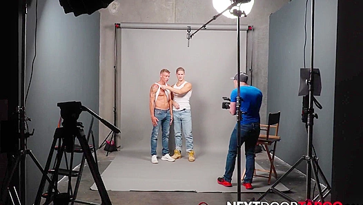 Stepbrothers Debut Shoot Spirals into Steamy Suck-Off with Justin Brandon - 18+