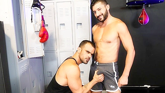 Steamy Locker Room Encounter: Chiseled Teen Damien Cross Enjoys Thick Dicks Deep Inside –