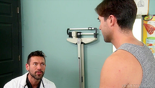 Rough Anal Probing by Handsome Latino Doctor: Massive Cock Invades Patients Rear –