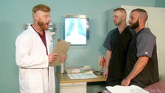 Steamy Clinic Orgy: Nurse Takes Command of Submissive Twink Boys in Wild Rough Gay Sex